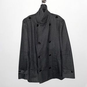 Military peacoat Heather gray 100% wool oversized​​​​